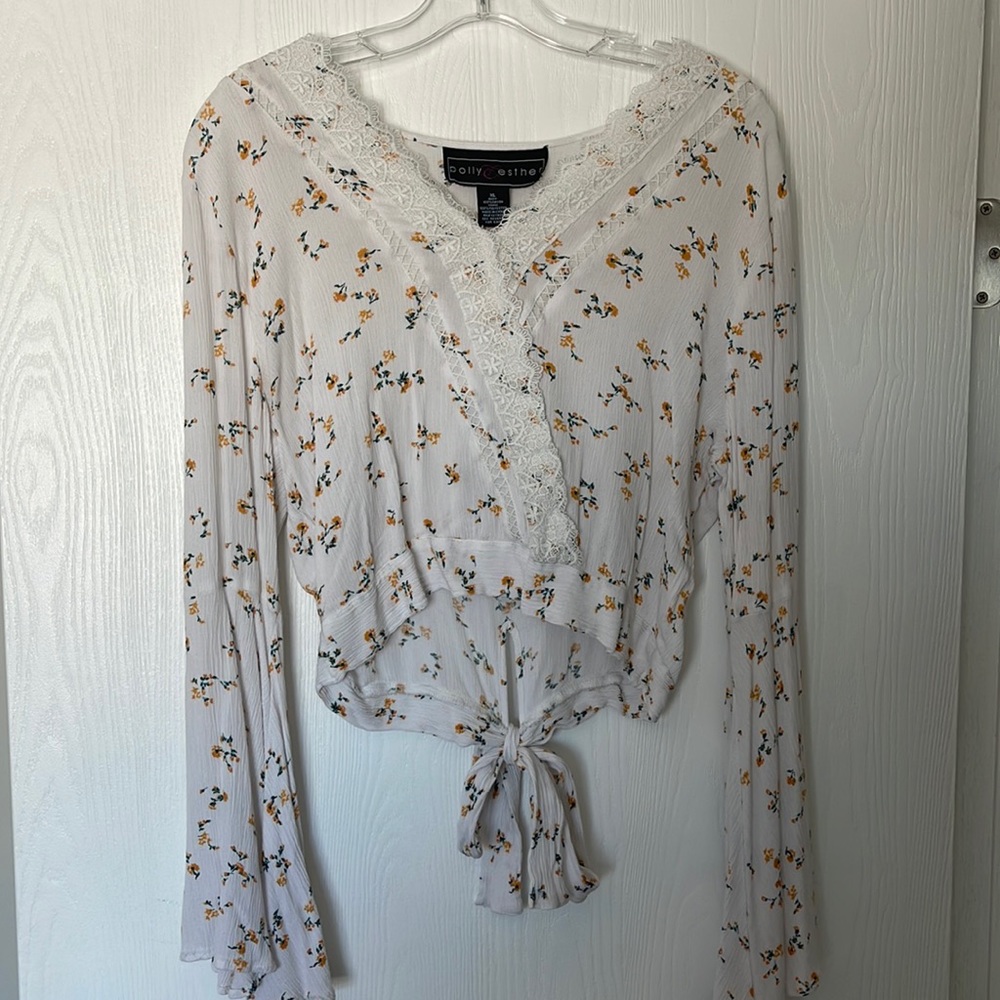 Floral white crop top